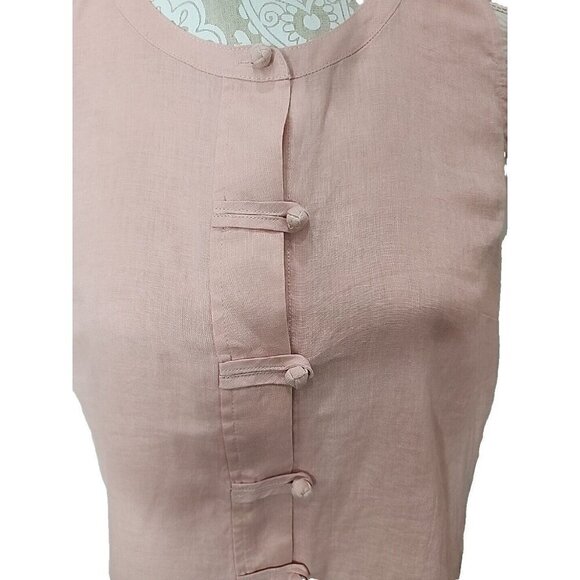 J. Jill Blush Linen Top Sleeveless Shirt Casual Lightweight Women's Medium - Picture 2 of 8